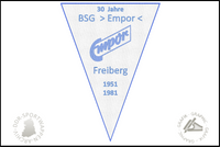BSG Empor Freiberg Wimpel Jubil&auml;um 30 Jahre